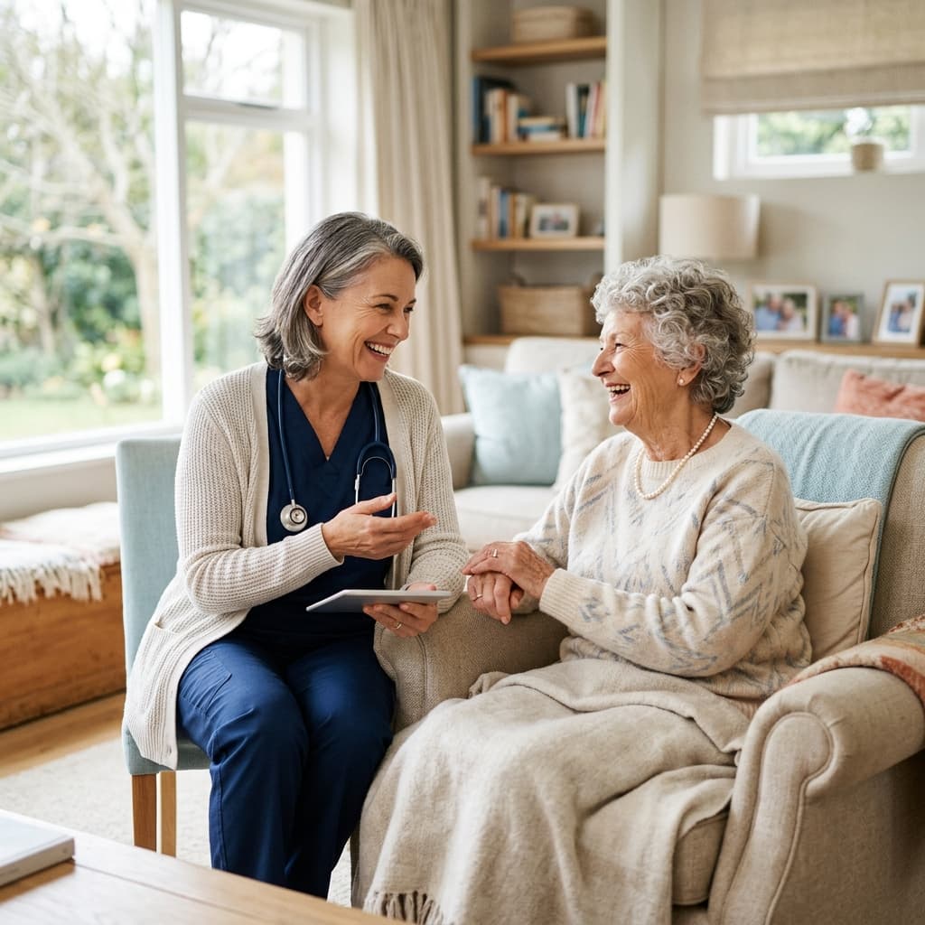 Doctor interacting with elderly patient